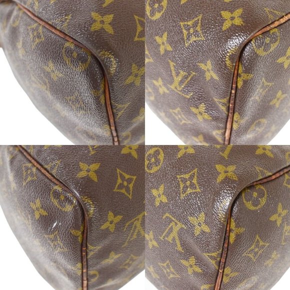 Authentic LOUIS VUITTON Speedy 30 Travel Hand Bag Monogram Leather Brown - Picture 7 of 10